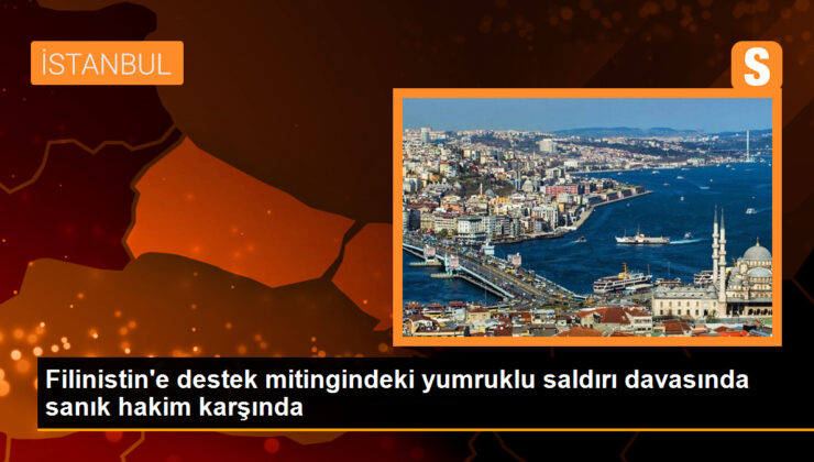 Filinistin’e destek mitingindeki yumruklu saldırı davasında sanık hakim karşında